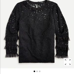 J.crew lace top with tulle ruffle